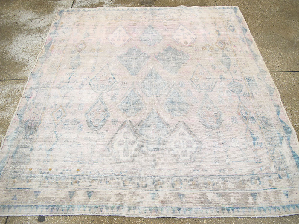 Vintage Persian Afshar Distressed Rug, No.27240 - Gsblank