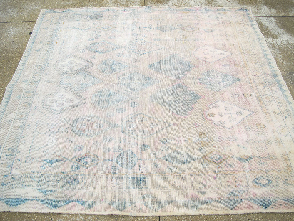 Vintage Persian Afshar Distressed Rug, No.27240 - Gsblank