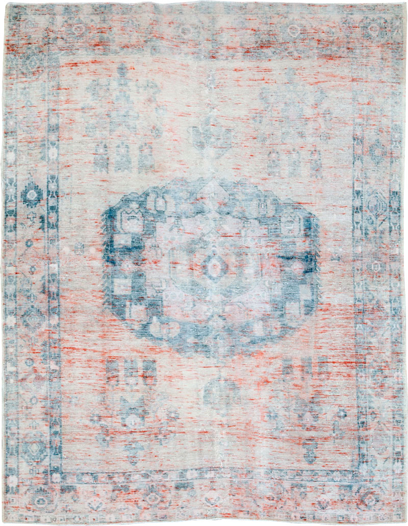 Vintage Persian Afshar Distressed Rug, No.27243 - Gsblank