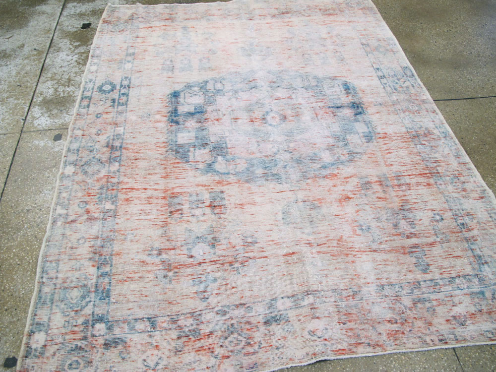Vintage Persian Afshar Distressed Rug, No.27243 - Gsblank