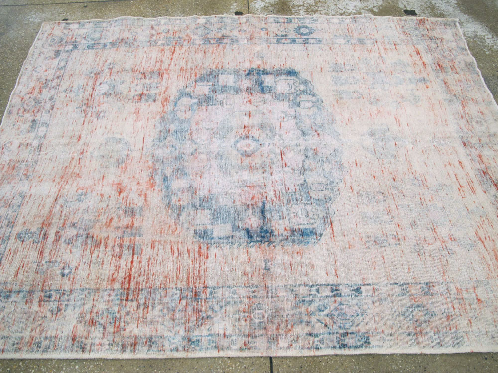 Vintage Persian Afshar Distressed Rug, No.27243 - Gsblank