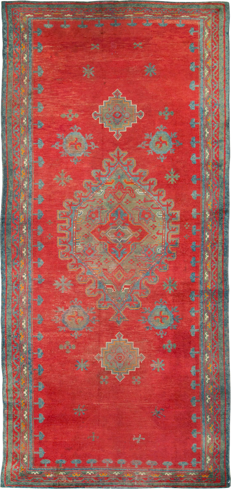 Antique Oushak Gallery Carpet, No.27244 - Gsblank
