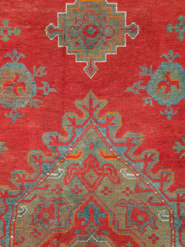 Antique Oushak Gallery Carpet, No.27244 - Gsblank
