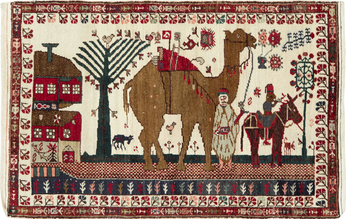 Vintage Anatolian Pictorial Rug, No.27250 - Gsblank