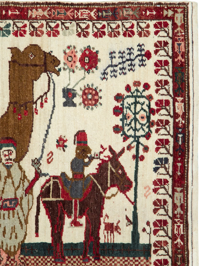 Vintage Anatolian Pictorial Rug, No.27250 - Gsblank