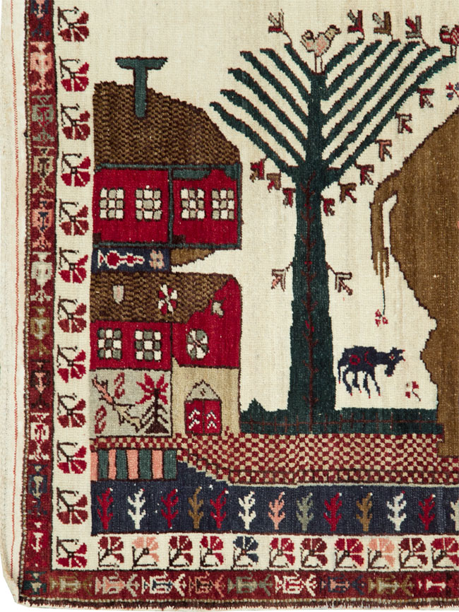 Vintage Anatolian Pictorial Rug, No.27250 - Gsblank