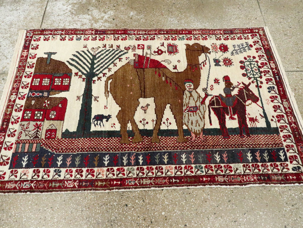 Vintage Anatolian Pictorial Rug, No.27250 - Gsblank