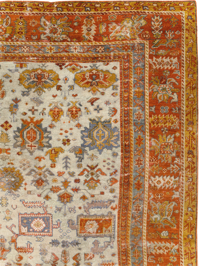 Antique Turkish Oushak Room Size Carpet, No.27254 - Gsblank