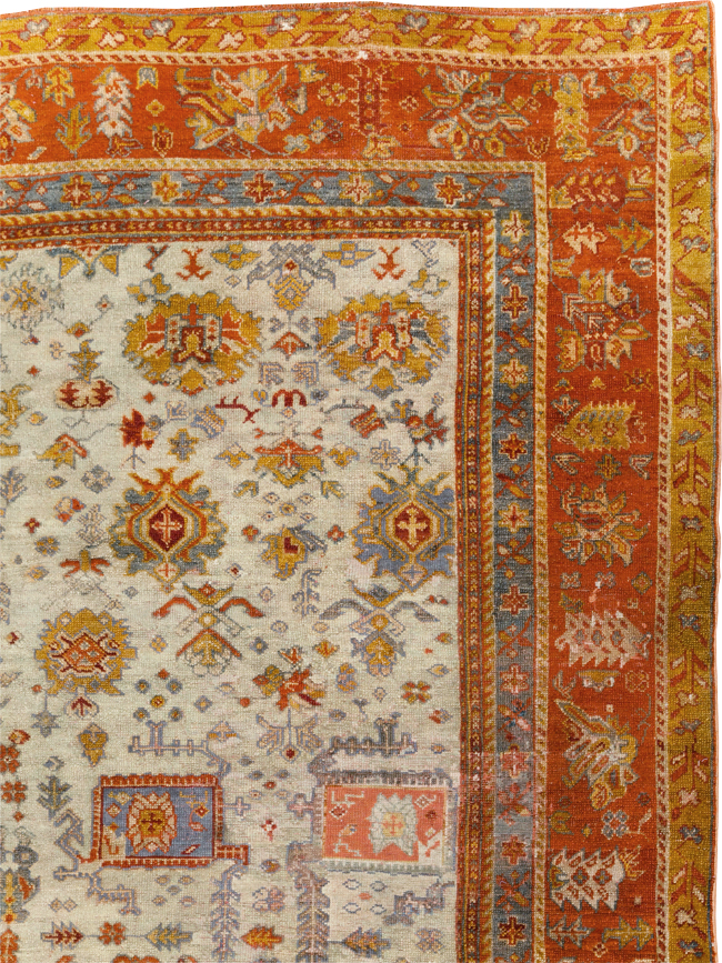 Antique Turkish Oushak Room Size Carpet, No.27254 - Gsblank