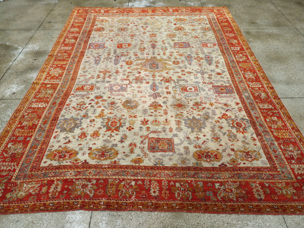 Antique Turkish Oushak Room Size Carpet, No.27254 - Gsblank