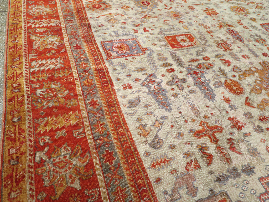 Antique Turkish Oushak Room Size Carpet, No.27254 - Gsblank