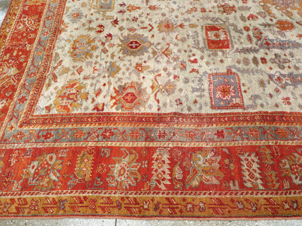 Antique Turkish Oushak Room Size Carpet, No.27254 - Gsblank