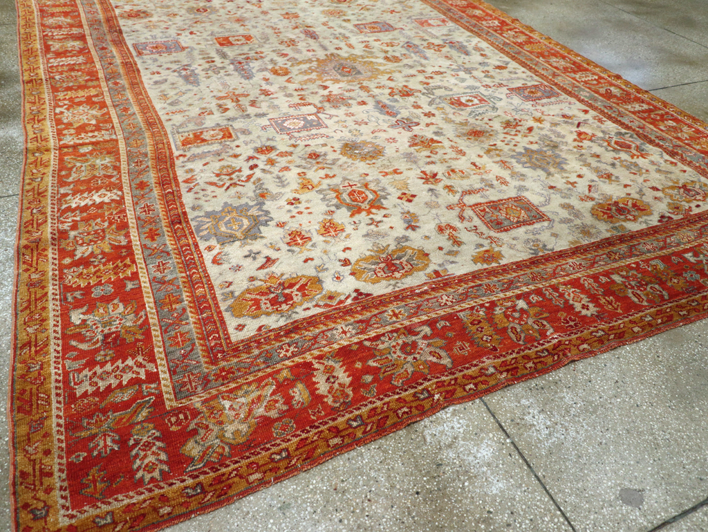 Antique Turkish Oushak Room Size Carpet, No.27254 - Gsblank