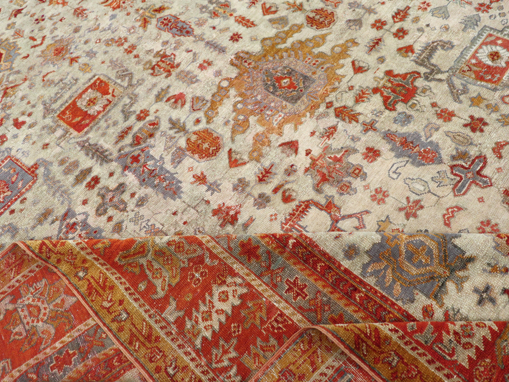 Antique Turkish Oushak Room Size Carpet, No.27254 - Gsblank