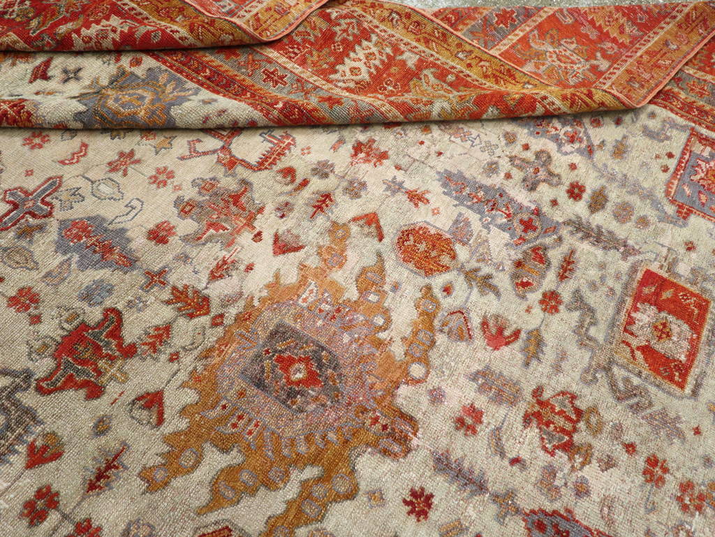 Antique Turkish Oushak Room Size Carpet, No.27254 - Gsblank