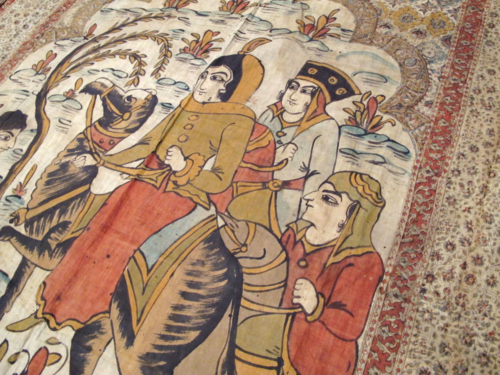 Vintage Persian Isfahan Ghalamkari Textile, No.27284 - Gsblank