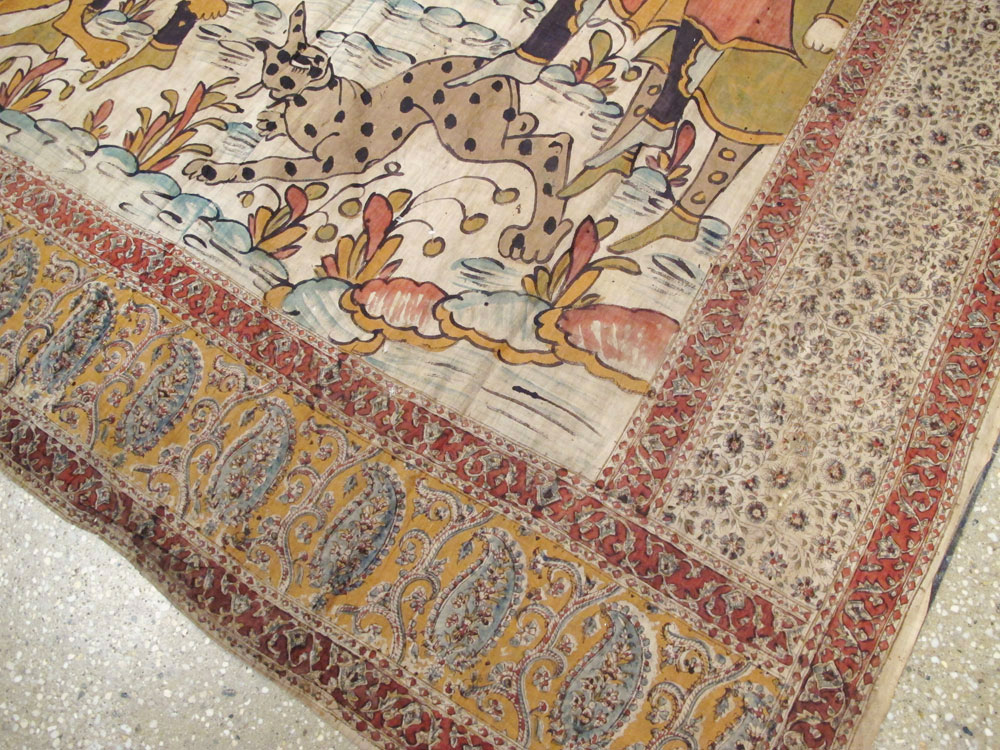 Vintage Persian Isfahan Ghalamkari Textile, No.27284 - Gsblank