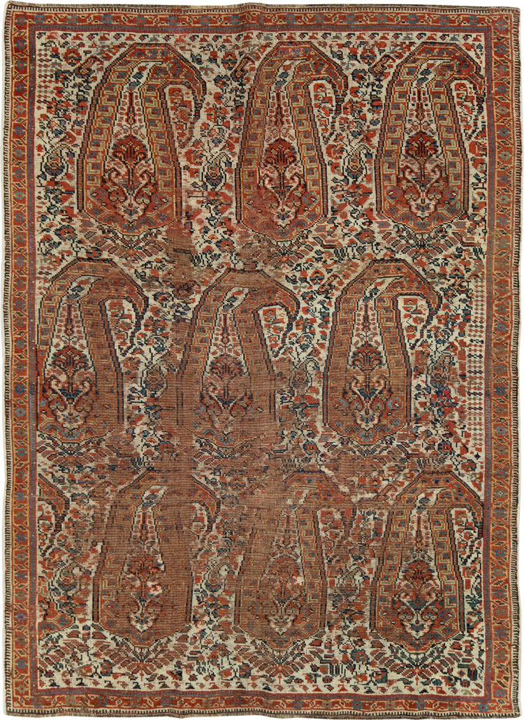 Distressed Antique Persian Afshar Accent Rug, No.27285 - Gsblank