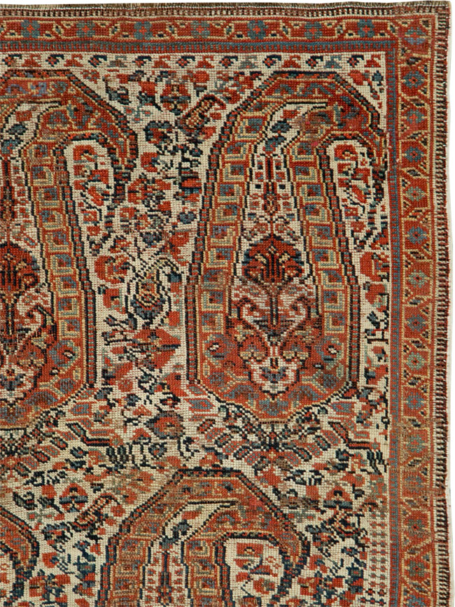 Distressed Antique Persian Afshar Accent Rug, No.27285 - Gsblank