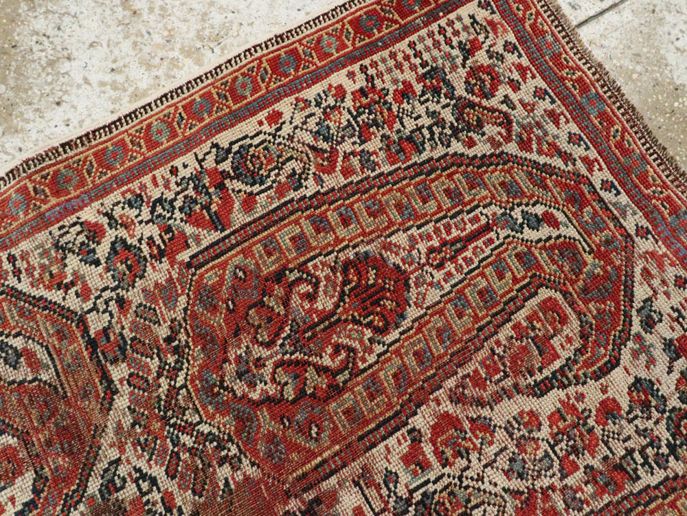 Distressed Antique Persian Afshar Accent Rug, No.27285 - Gsblank