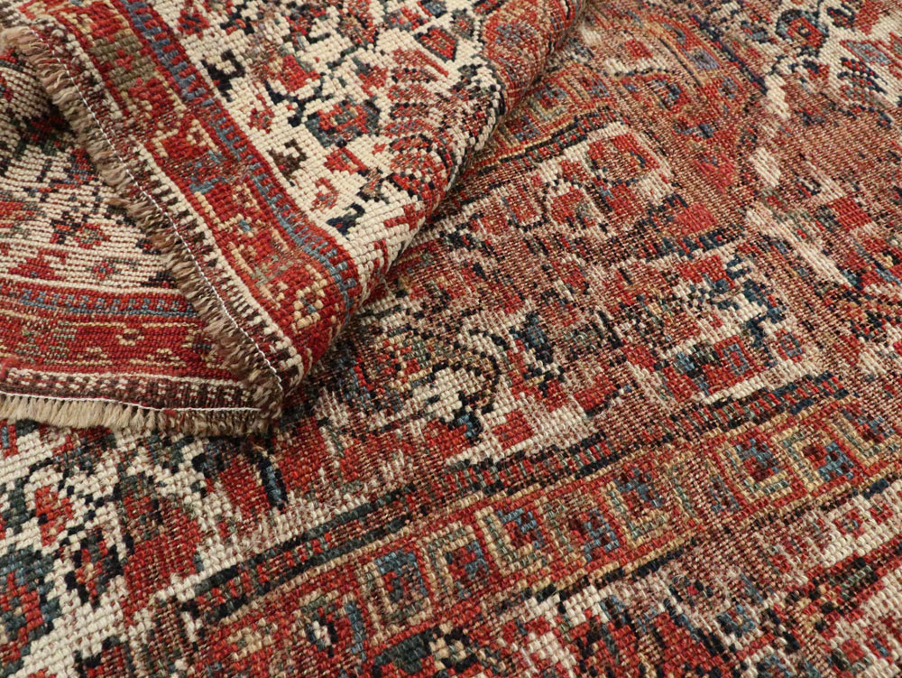 Distressed Antique Persian Afshar Accent Rug, No.27285 - Gsblank