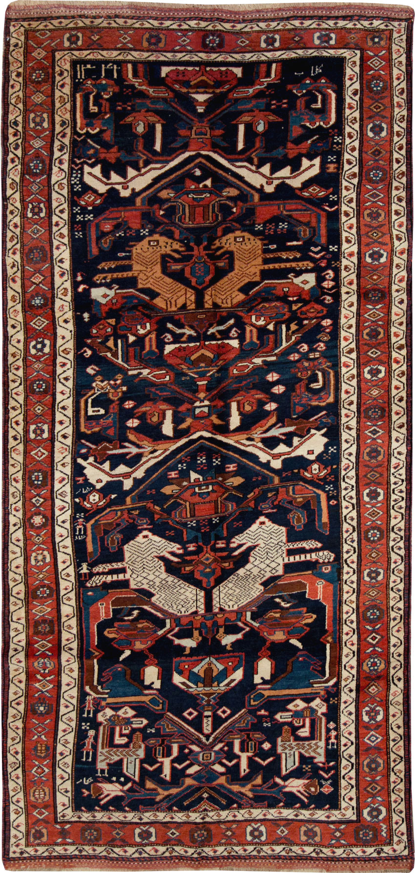 Antique Persian Kurd Pictorial Gallery Rug, No.27293 - Gsblank