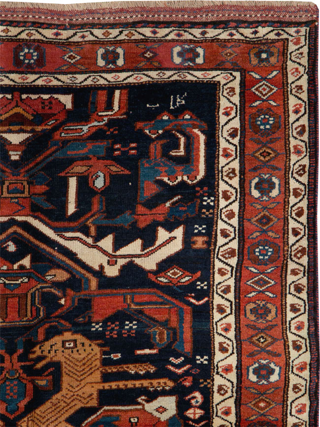 Antique Persian Kurd Pictorial Gallery Rug, No.27293 - Gsblank