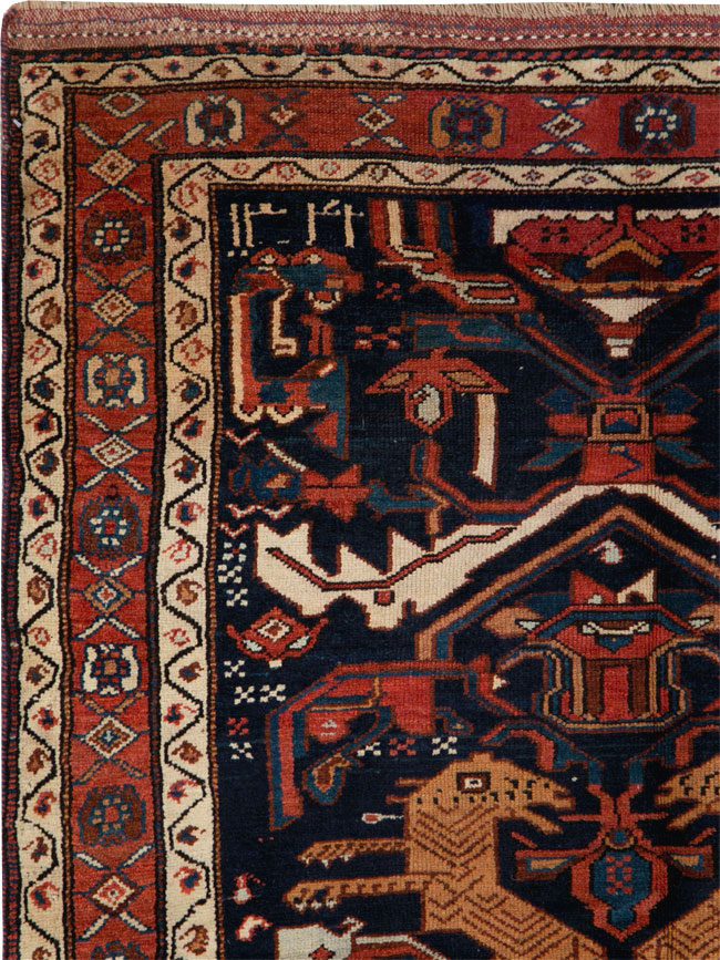 Antique Persian Kurd Pictorial Gallery Rug, No.27293 - Gsblank