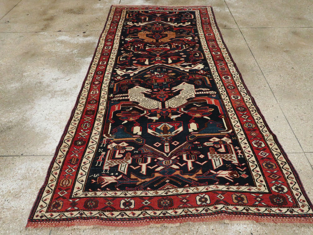 Antique Persian Kurd Pictorial Gallery Rug, No.27293 - Gsblank