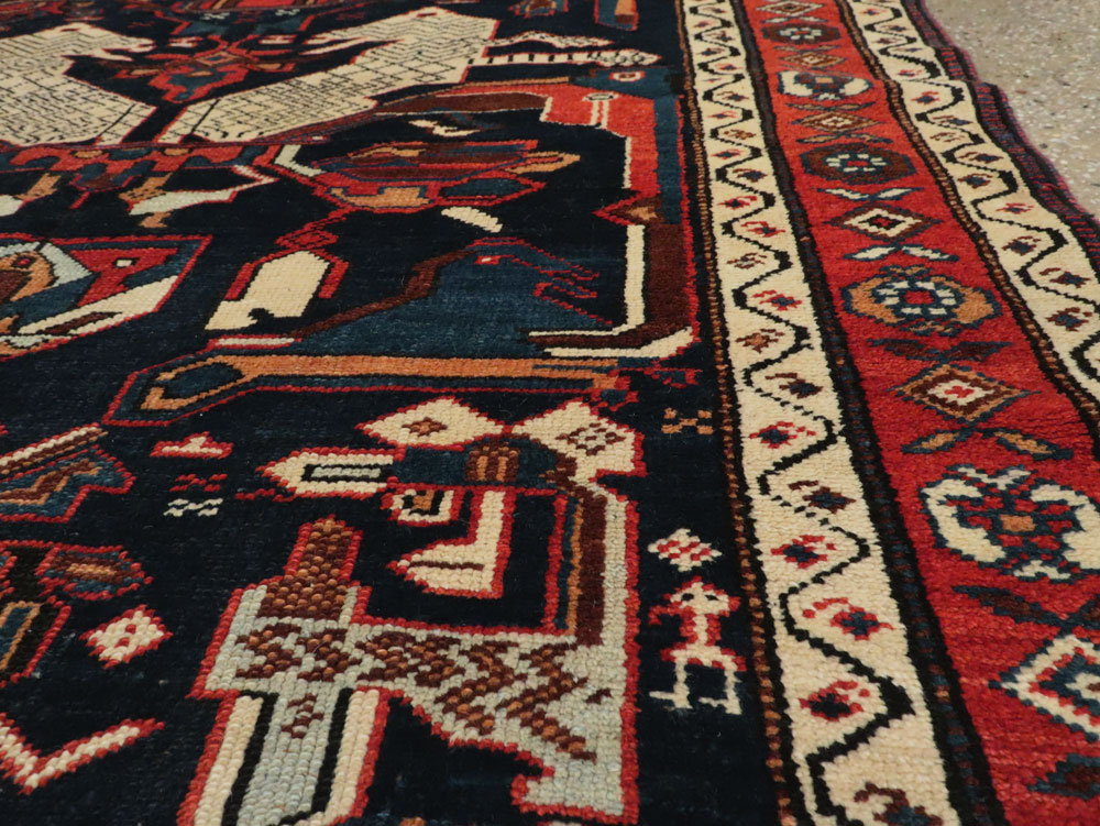 Antique Persian Kurd Pictorial Gallery Rug, No.27293 - Gsblank