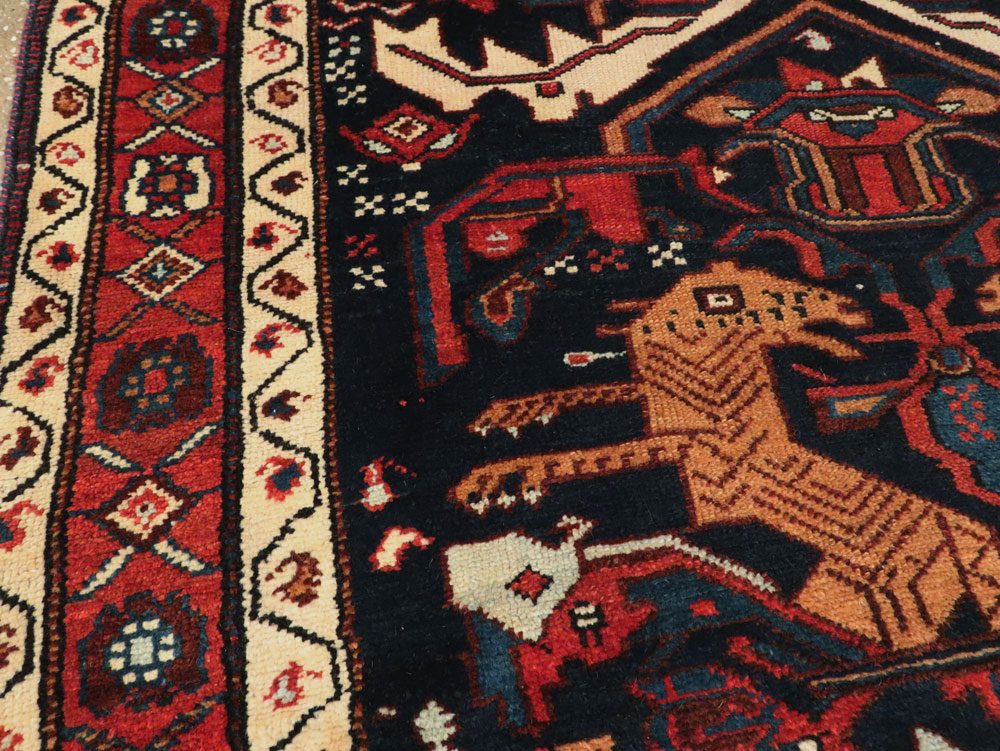 Antique Persian Kurd Pictorial Gallery Rug, No.27293 - Gsblank