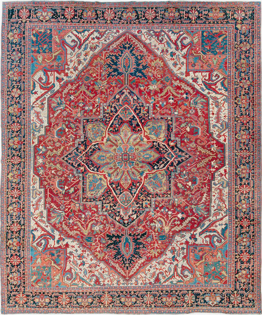 Antique Persian Heriz Carpet, No.27299 - Gsblank