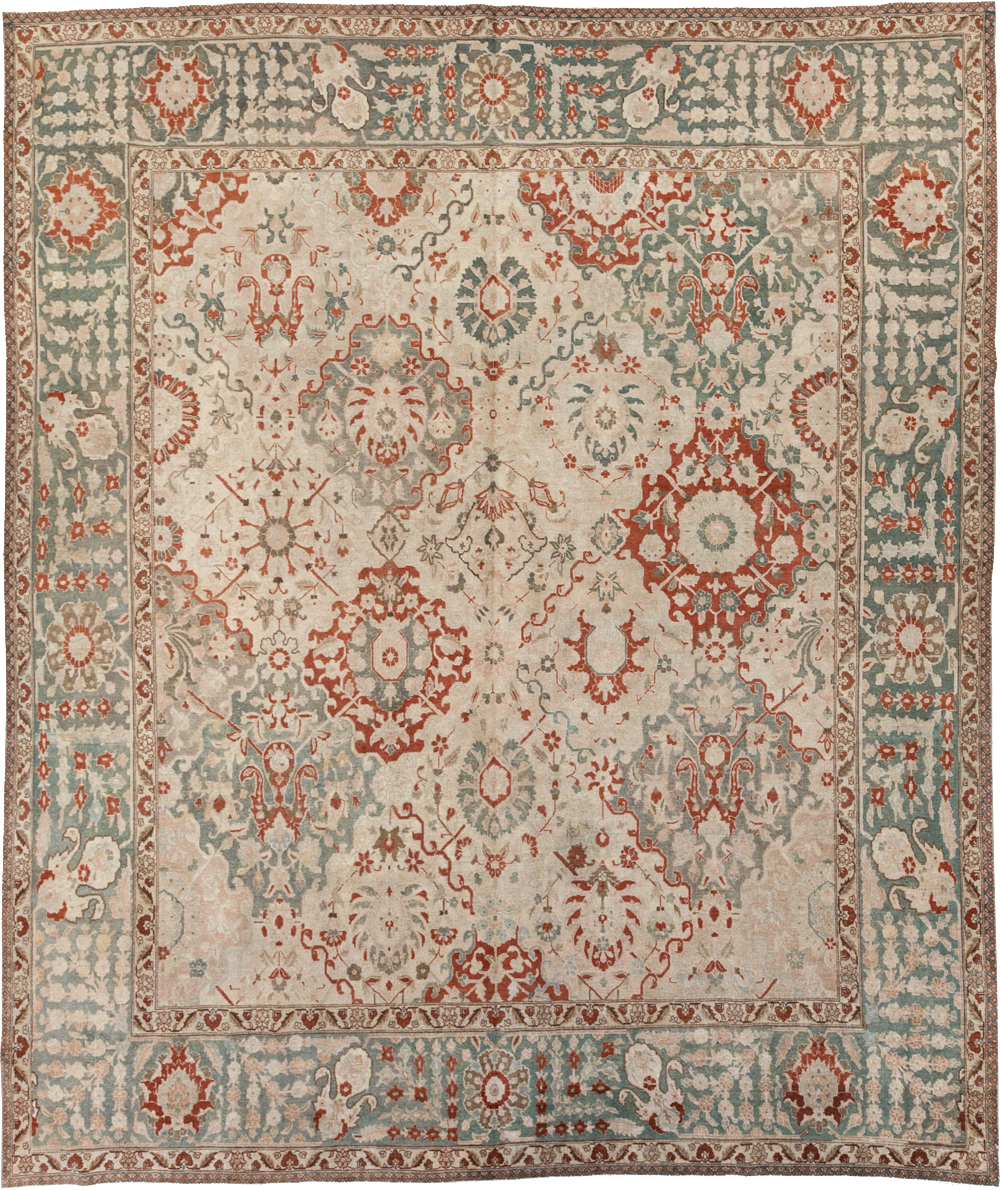 Vintage Persian Tabriz Room Size Carpet, No.27316 - Gsblank