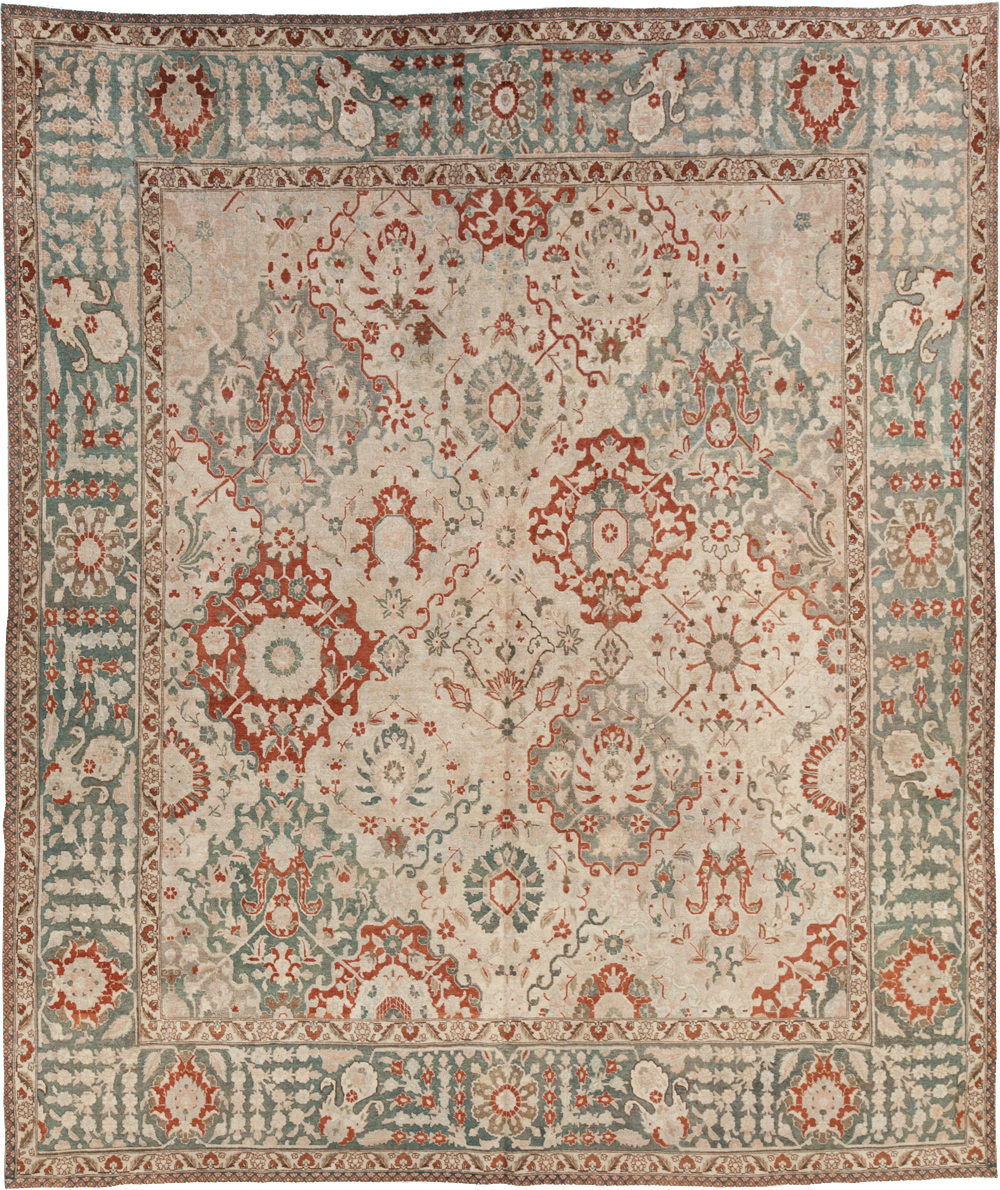 Vintage Persian Tabriz Room Size Carpet, No.27316 - Gsblank