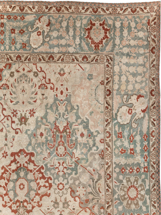Vintage Persian Tabriz Room Size Carpet, No.27316 - Gsblank