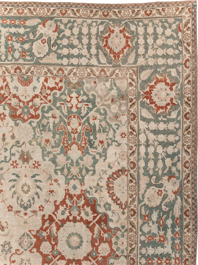 Vintage Persian Tabriz Room Size Carpet, No.27316 - Gsblank