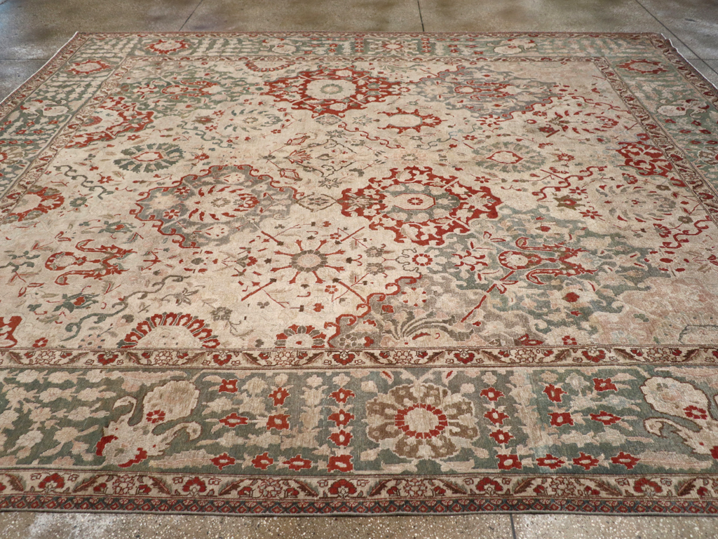 Vintage Persian Tabriz Room Size Carpet, No.27316 - Gsblank