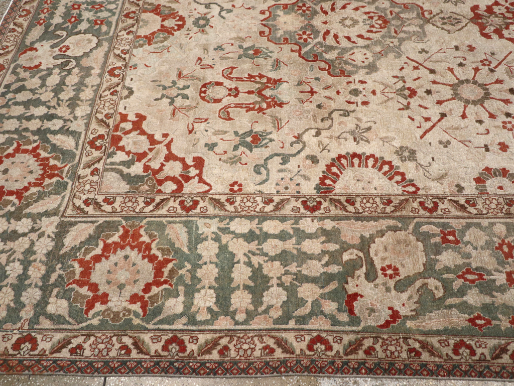 Vintage Persian Tabriz Room Size Carpet, No.27316 - Gsblank