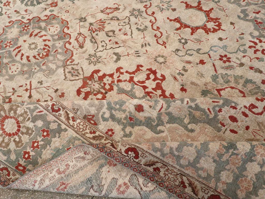 Vintage Persian Tabriz Room Size Carpet, No.27316 - Gsblank