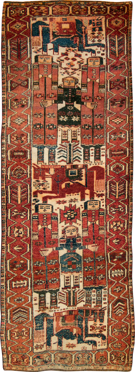 Vintage Persian Bakhtiari Pictorial Rug, No.27318 - Gsblank