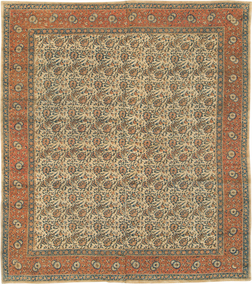 Vintage Persian Isfahan Ghalamkari Square Textile, No.27332 - Gsblank