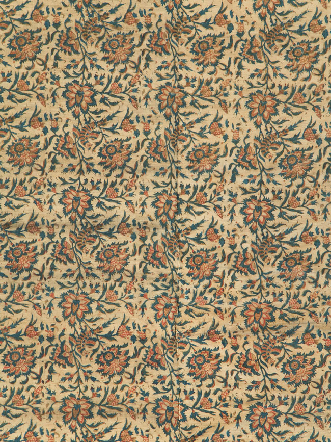 Vintage Persian Isfahan Ghalamkari Square Textile, No.27332 - Gsblank