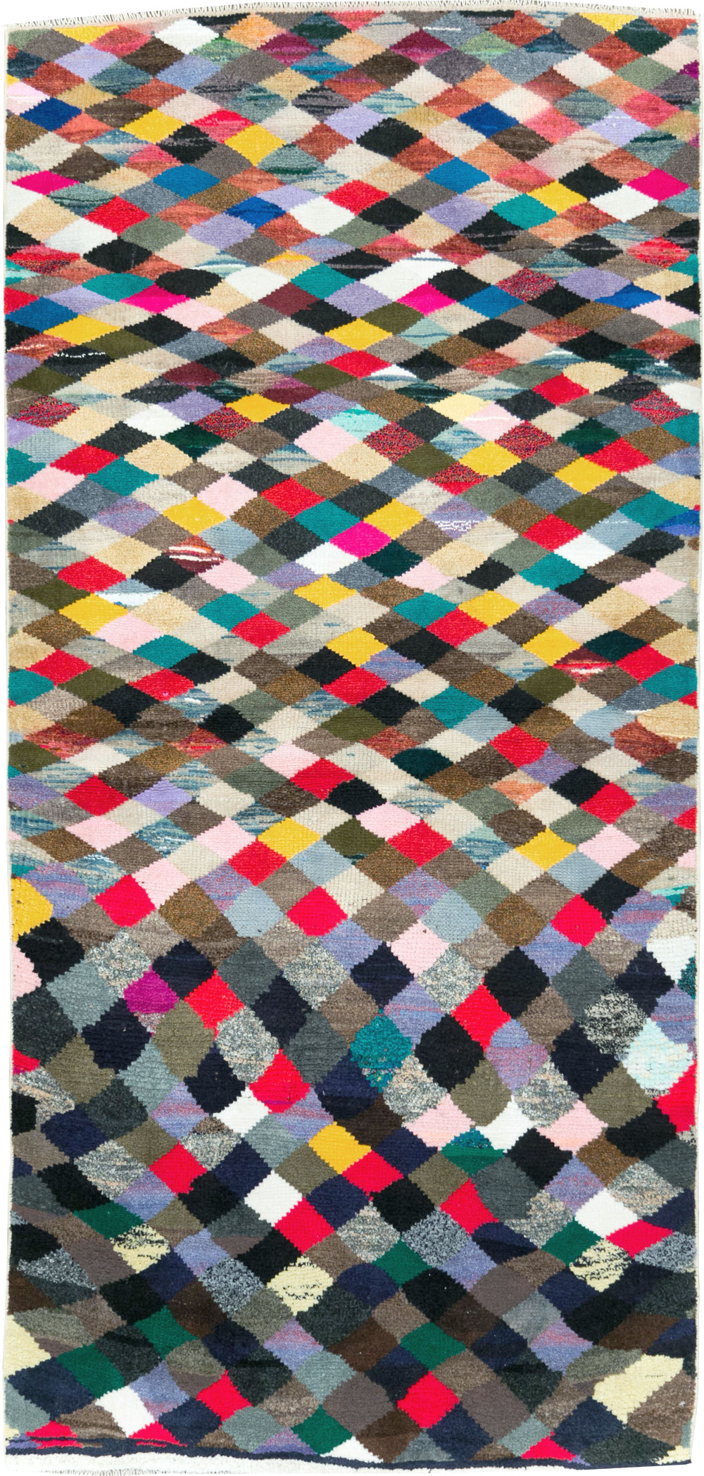 Vintage Persian Art Deco Style Shiraz Throw Rug, No.27387 - Gsblank