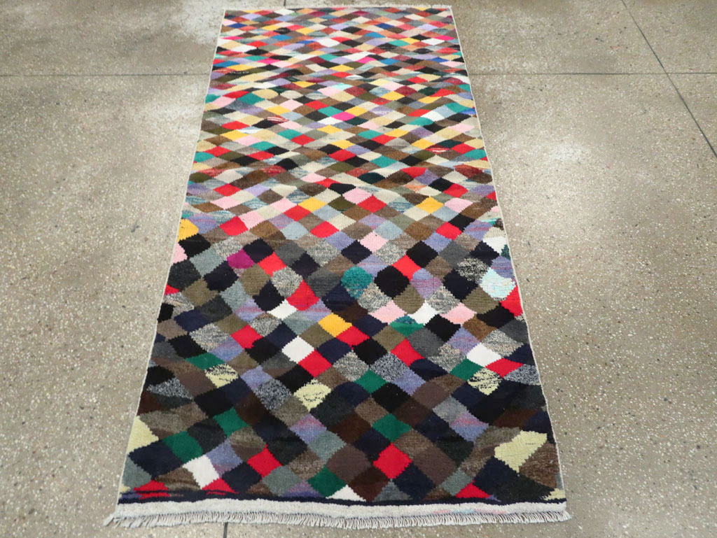 Vintage Persian Art Deco Style Shiraz Throw Rug, No.27387 - Gsblank