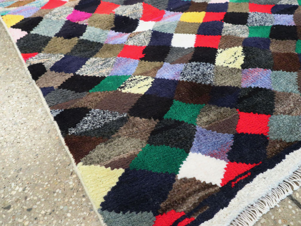 Vintage Persian Art Deco Style Shiraz Throw Rug, No.27387 - Gsblank