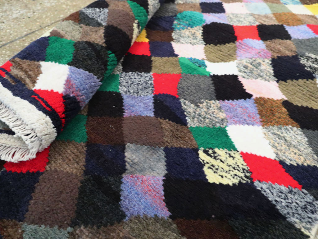 Vintage Persian Art Deco Style Shiraz Throw Rug, No.27387 - Gsblank