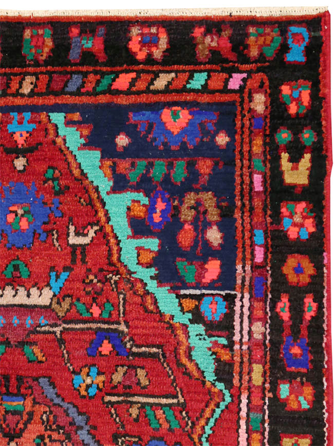 Vintage Persian Hamadan Throw Rug, No.27390 - Gsblank