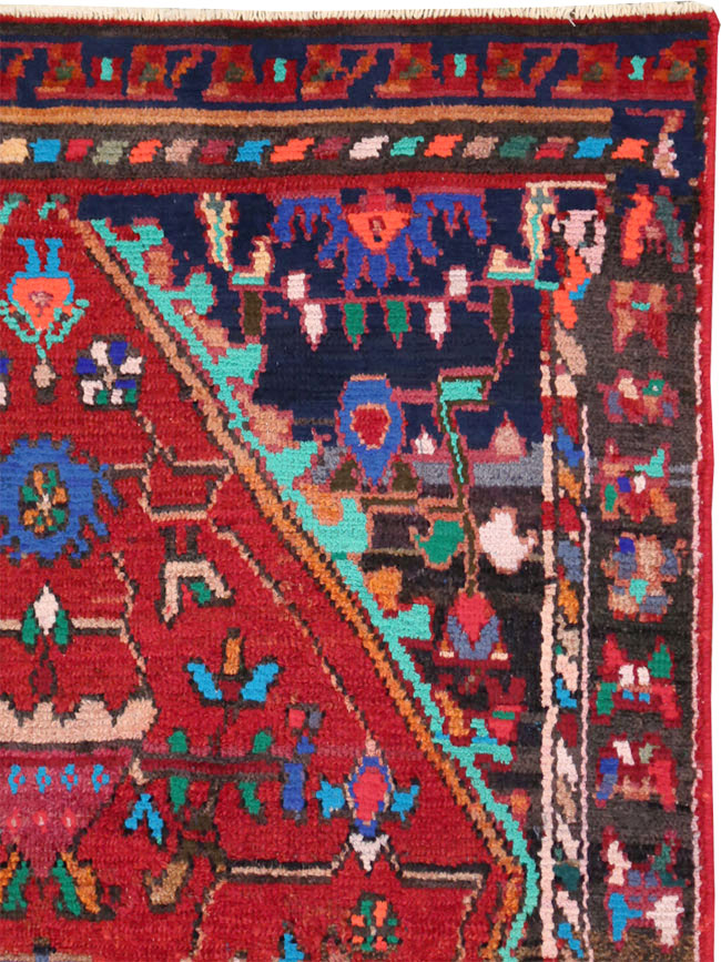 Vintage Persian Hamadan Throw Rug, No.27390 - Gsblank