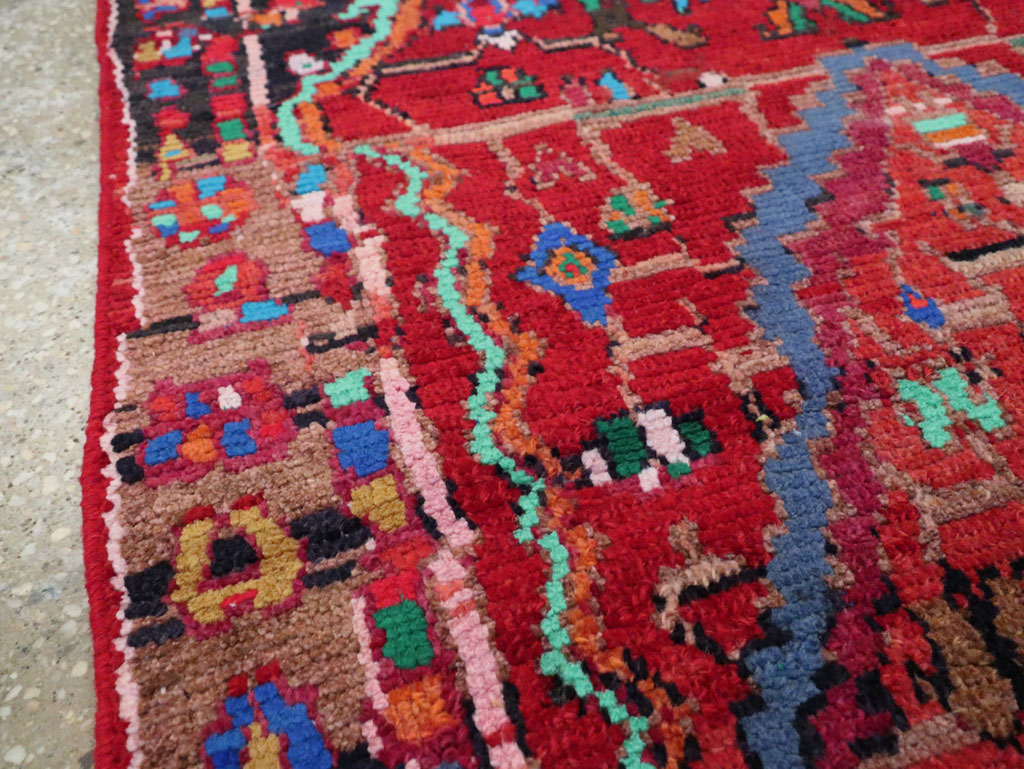 Vintage Persian Hamadan Throw Rug, No.27390 - Gsblank