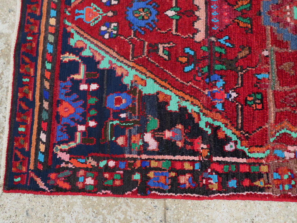 Vintage Persian Hamadan Throw Rug, No.27390 - Gsblank